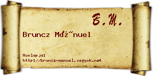 Bruncz Mánuel névjegykártya